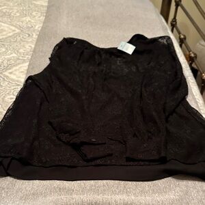 Ann Taylor Black Lace Blouse